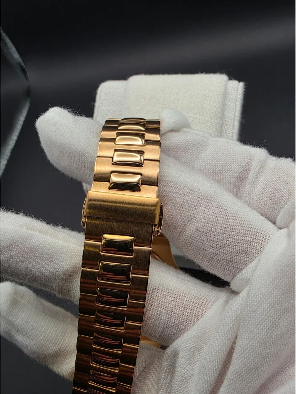 Custom Seiko Nautilus Rose Gold Open Heart Watch Mod
